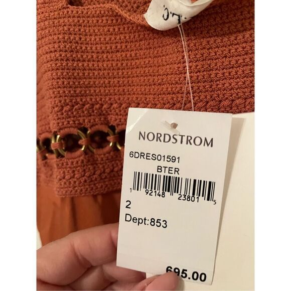 A.L.C Talia Satin Midi Dress Burnt Terracota NEW NWT - Picture 12 of 13